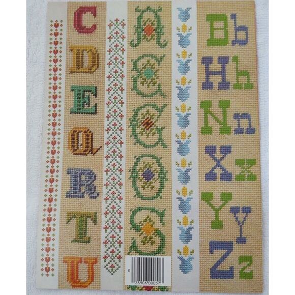 Leisure Arts Charted Alphabets and Borders Cross Stitch Patterns Flowers - Picture 2 of 6